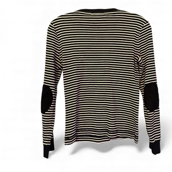 Lauren Ralph Lauren Striped Long Sleeve Shirt - Elbow Patches - SZ S - Picture 3 of 9